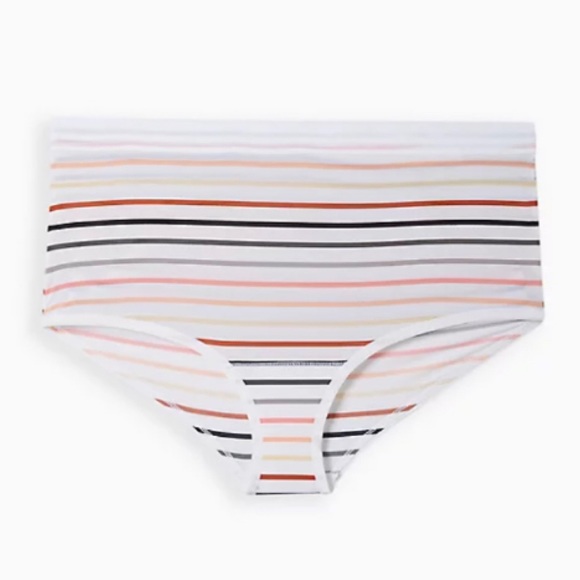 🆕White Colourful Stripe Second Skin Mid Rise Brief Panty 3 3X 22 NWT Torrid New - Picture 5 of 6
